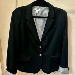 J. Crew Women's Black Blazer with Gold Buttons
